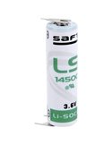 Saft LS14500 AA Lithium Battery 3.6V 2600mAh with Dual Negative Pins & Single Positive Pin