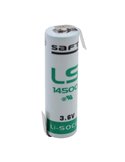 Saft ls14500-stsz, AA 3.6V 2600mah battery with reverse/z solder tabs