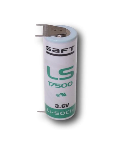 Saft ls17500, A Size battery 3.6V, 3600mah with pc pins dual positive terminal & single negative terminal