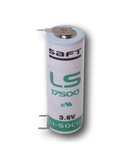 Saft LS17500 A-Size 3.6V 3600mAh Battery with Triple PC Pins, 1 positive & 2 negative
