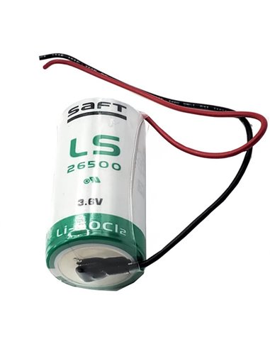 Saft LS26500 3.6V A-Size Battery with 3" Fly Leads, 3600mAh