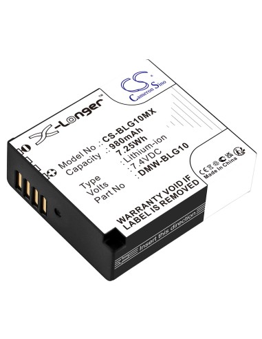 Battery for Panasonic, Lumix Dmc-gf6, Lumix Dmc-gf6k 7.4V, 1050mAh - 7.77Wh