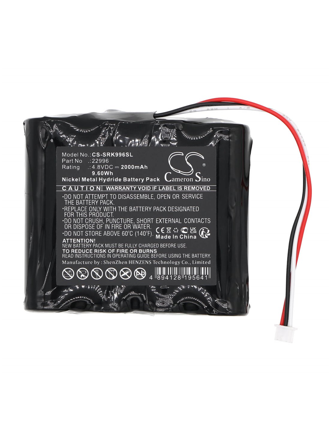 4.8V, Ni-MH, 2000mAh, Battery fits Systronik, 4-hxaal, 9.60Wh