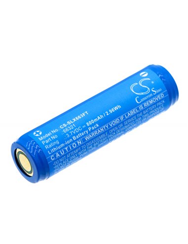 3.7V, Li-ion, 800mAh, Battery fits Streamlight, 66320 Flashlight, Microstream, 2.96Wh