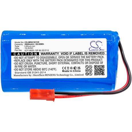 10.8V, Li-ion, 2600mAh, Vacuum battery fits Easyhome, Homenice, Sr3001, 28.08Wh Vacuum Cameron Sino Technology Limited