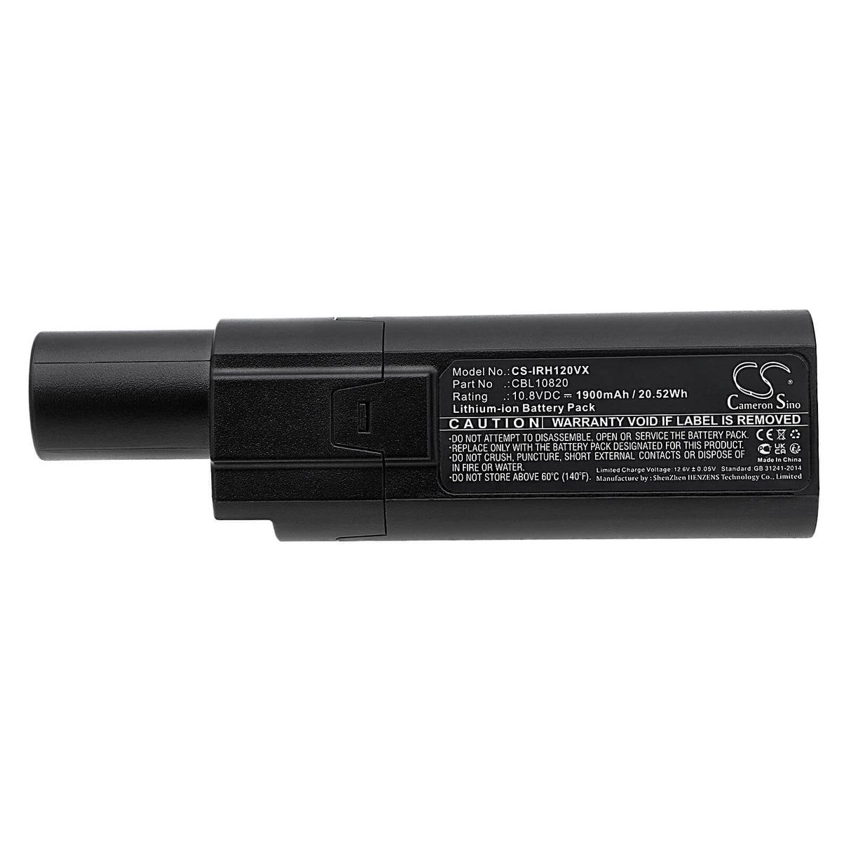 10.8V, Li-ion, 1900mAh, Vacuum battery fits Iris Ohyama, Hcd-a1m, Scd-120p, Scd-121p, 20.52Wh Vacuum Cameron Sino Technology Limited