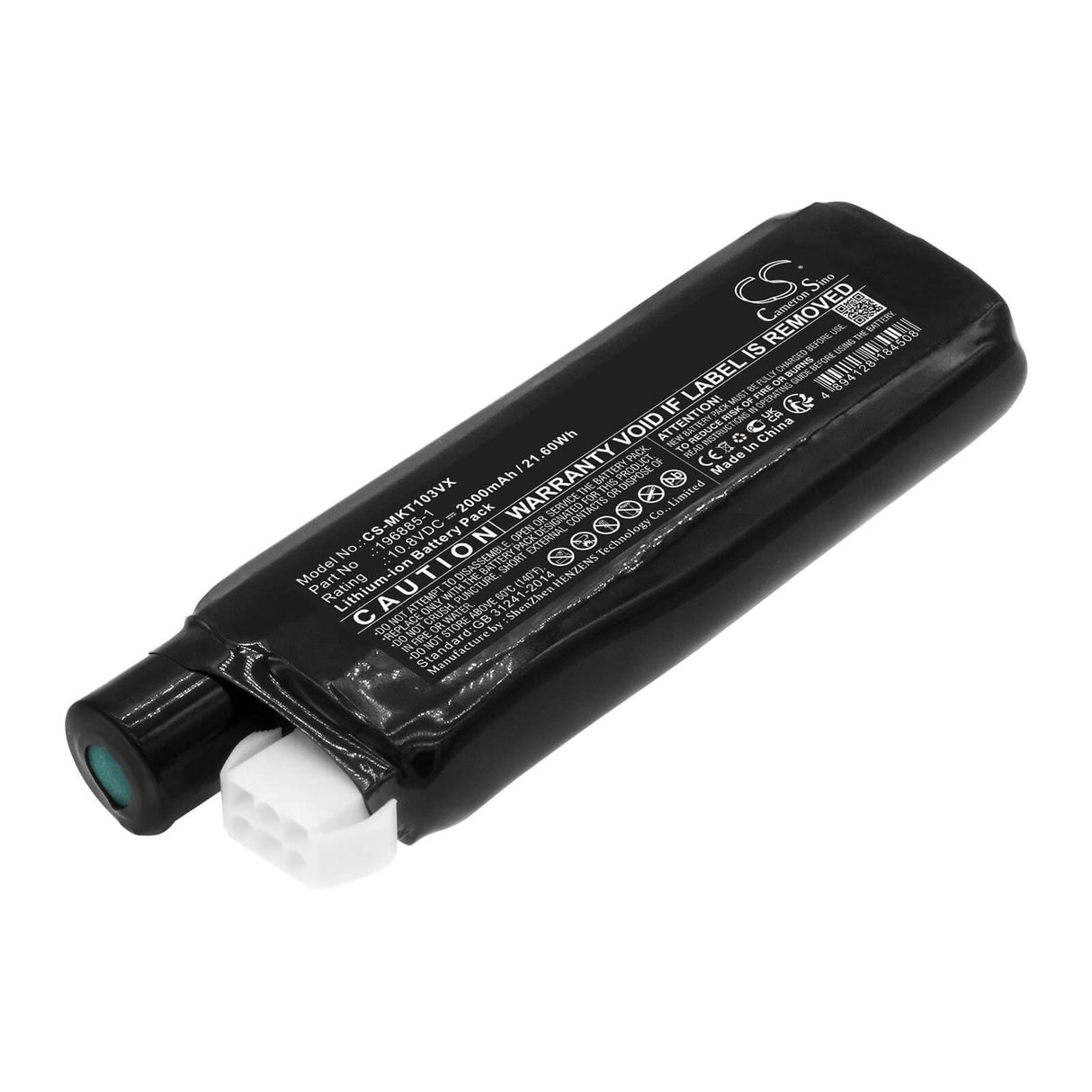 10.8V, Li-ion, 2000mAh, Vacuum battery fits Makita, Cl103d, Cl103dw, Cl103dx, 21.60Wh Vacuum Cameron Sino Technology Limited