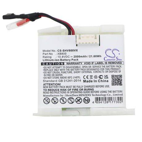 10.8V, Li-ion, 2000mAh, Vacuum battery fits Shark, Lv800, Lv801, Lv801c, 21.60Wh Vacuum Cameron Sino Technology Limited