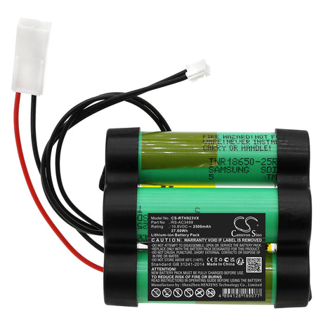 10.8V, Li-ion, 2500mAh, Vacuum battery fits Rowenta, Ac923501, Ac923501/9a0, Ac923501/9aa, 27.00Wh Vacuum Cameron Sino Technology Limited