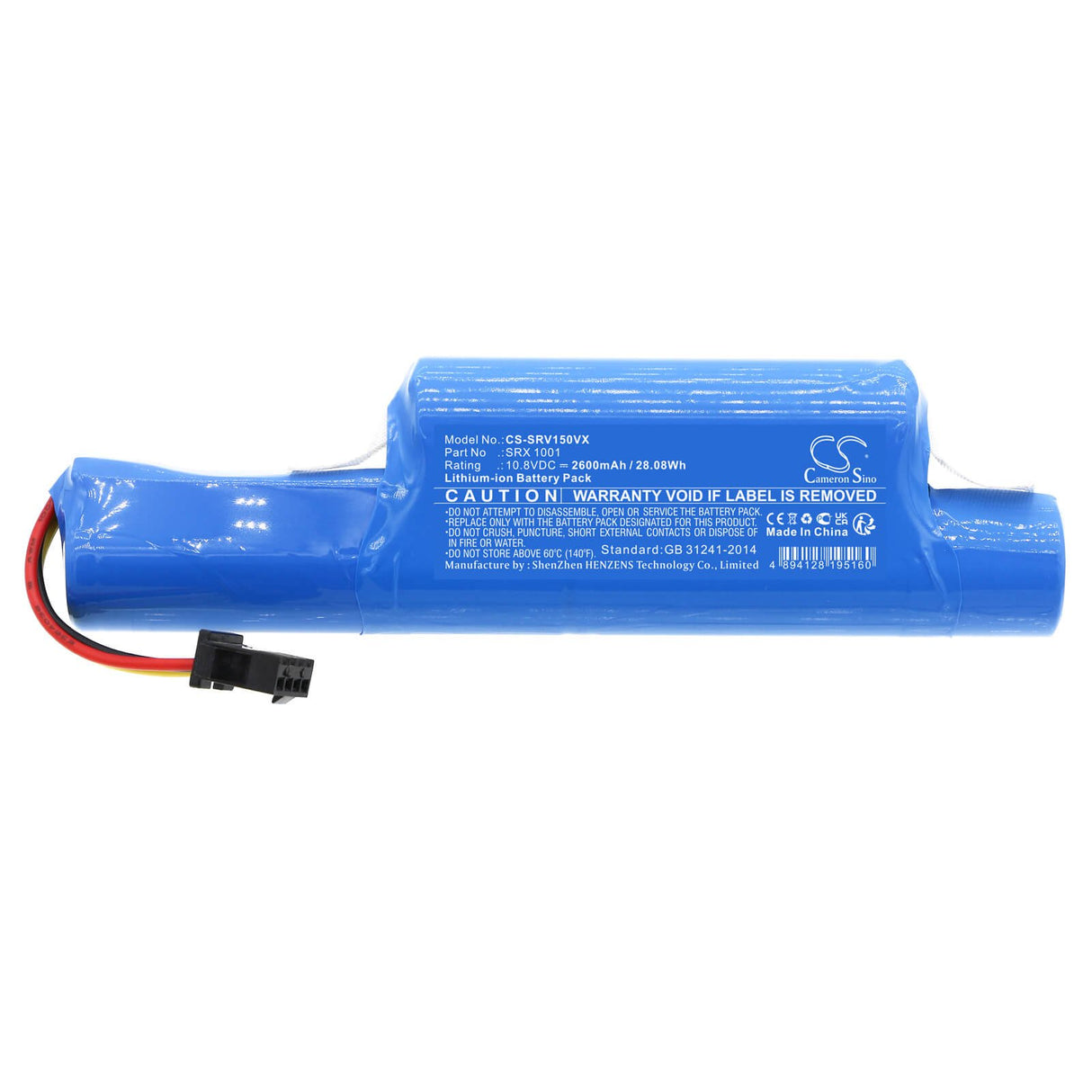 10.8V, Li-ion, 2600mAh, Vacuum battery fits Vileda, Redmond, Rv-r150, Rv-r151, Vr201 Petpro, 28.08Wh Vacuum Cameron Sino Technology Limited