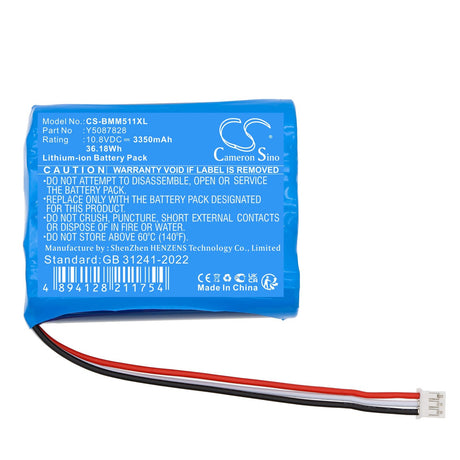 10.8V, Li-ion, 3350mAh, Portable Printer battery fits Brady, M511, 36.18Wh Portable Printer Cameron Sino Technology Limited