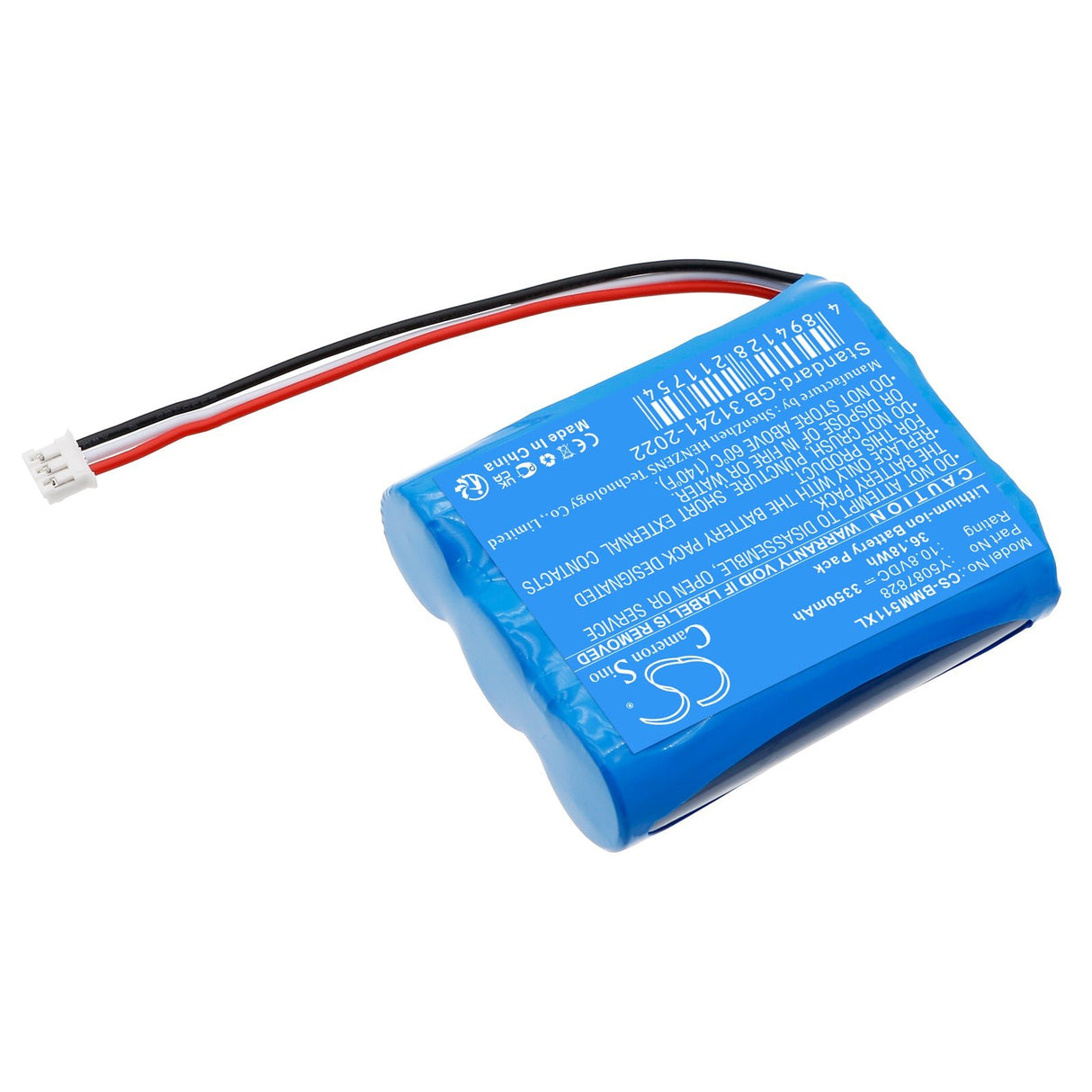 10.8V, Li-ion, 3350mAh, Portable Printer battery fits Brady, M511, 36.18Wh Portable Printer Cameron Sino Technology Limited