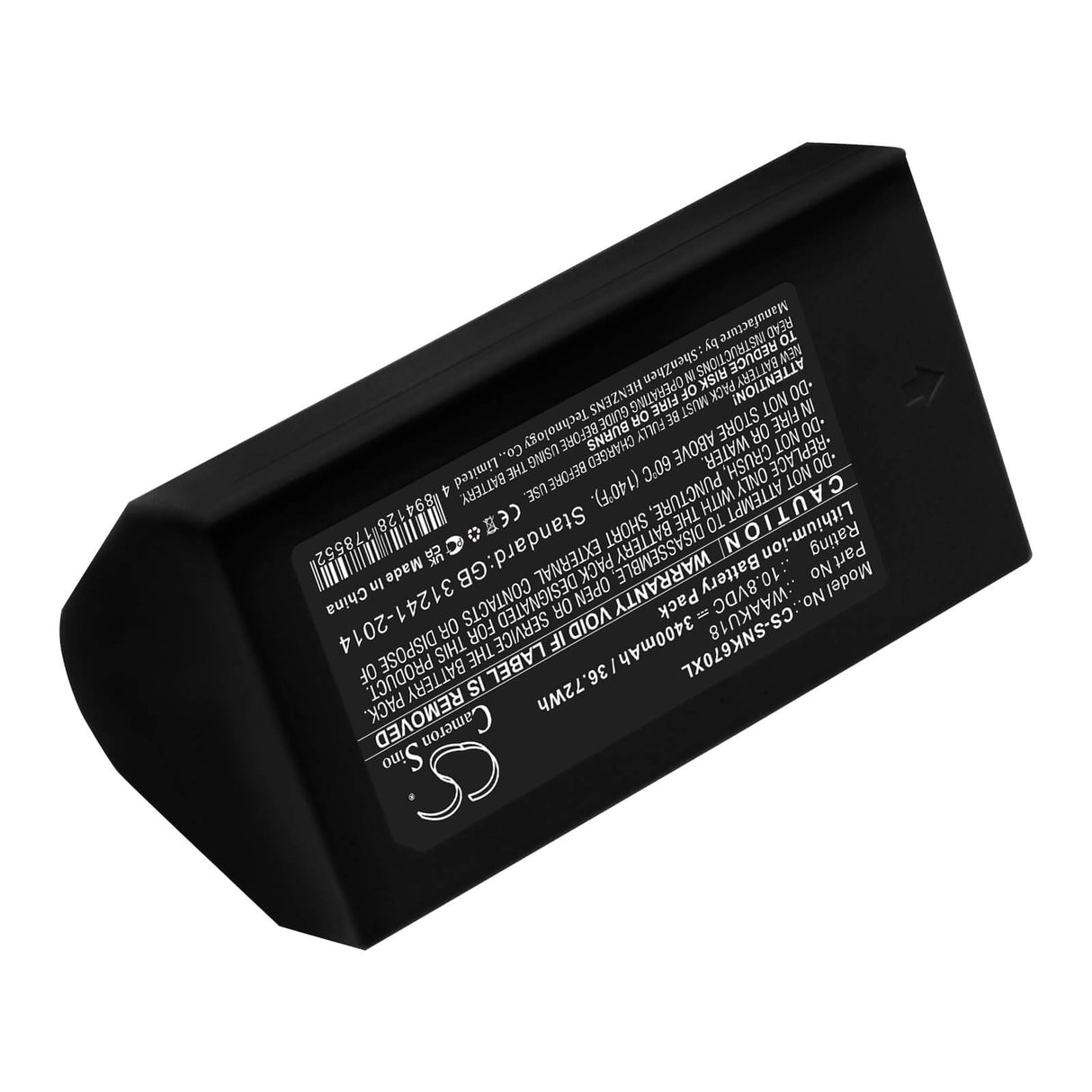 10.8V, Li-ion, 3400mAh, Thermal Camera battery fits Sonel, Waaku18, Kt-560, Kt-640, 36.72Wh Thermal Camera Cameron Sino Technology Limited