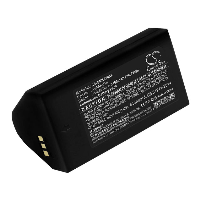 10.8V, Li-ion, 3400mAh, Thermal Camera battery fits Sonel, Waaku18, Kt-560, Kt-640, 36.72Wh Thermal Camera Cameron Sino Technology Limited