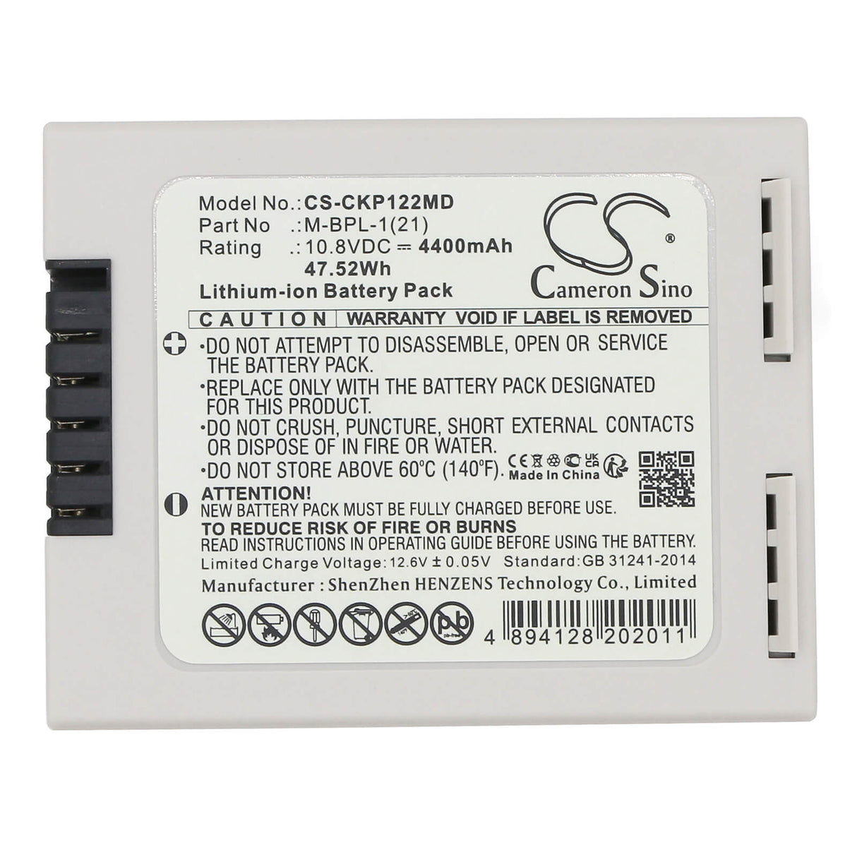 10.8V, Li-ion, 4400mAh, Medical battery fits Mediana, Covidien, 31cr18/65-2, Nellcor Libra Pm100n, 47.52Wh Medical Cameron Sino Technology Limited (Medical)