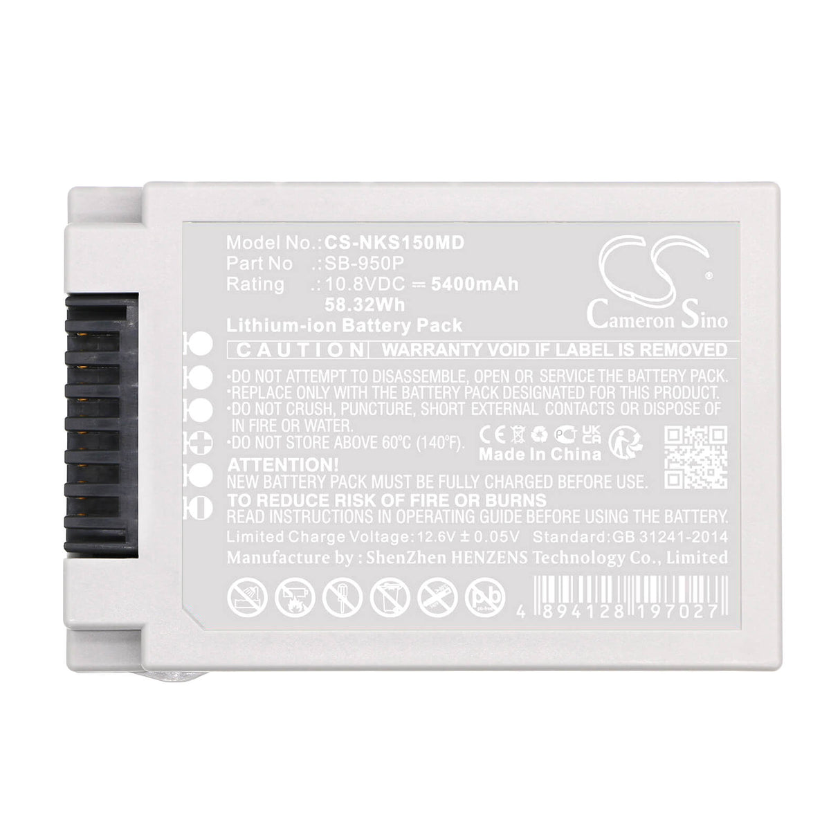 10.8v, Li-ion, 5400mah, Medical Battery Fits Nihon Kohden, Lifescope G5 Csm-1501, 58.32wh Medical Cameron Sino Technology Limited (Medical)