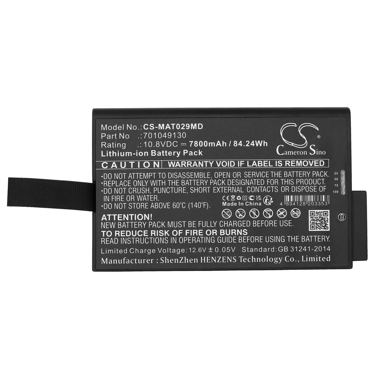 10.8V, Li-ion, 7800mAh, Medical battery fits Maquet, 350-0149-ba, Getinge Cardidiohelp, Pulmonar Cardiohelp, 84.24Wh Medical Cameron Sino Technology Limited (Medical)
