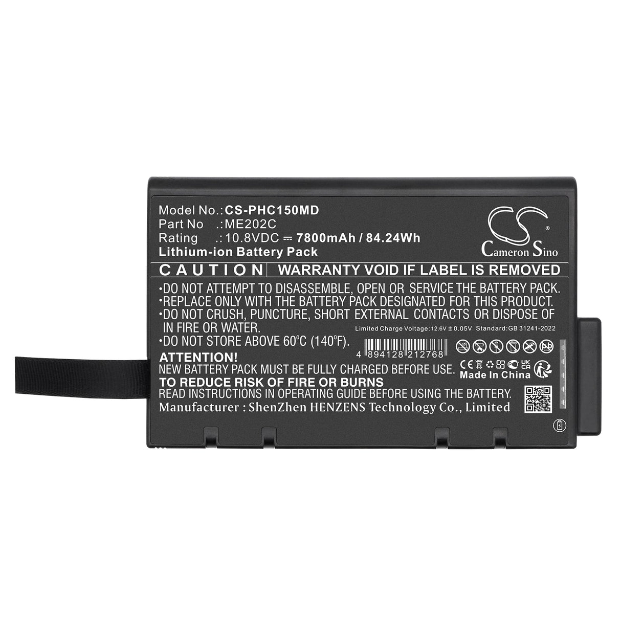 10.8V, Li-ion, 7800mAh, Medical battery fits Philips, Effica Cm100, Efficia Cm120, 84.24Wh Medical Cameron Sino Technology Limited (Medical)