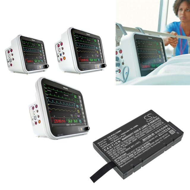 10.8V, Li-ion, 7800mAh, Medical battery fits Philips, Efficia Cm10, Efficia Cm12, 84.24Wh Medical Cameron Sino Technology Limited (Medical)