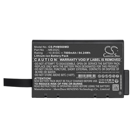 10.8V, Li-ion, 7800mAh, Medical battery fits Philips, Goldway G50, Battery model Me202c, 84.24Wh Medical Cameron Sino Technology Limited (Medical)