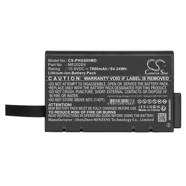 10.8V, Li-ion, 7800mAh, Medical battery fits Philips, Goldway G70, Battery model Me202ek, 84.24Wh Medical Cameron Sino Technology Limited (Medical)