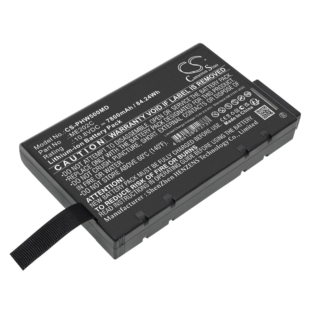 10.8V, Li-ion, 7800mAh, Medical battery fits Philips, Pagewriter Tc50, 84.24Wh Medical Cameron Sino Technology Limited (Medical)