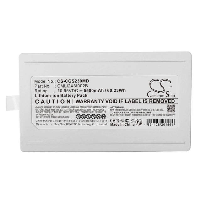 10.95V, Li-ion, 5500mAh, Medical battery fits Comen, Cmli2x3i002b, Patient Monitor, 60.23Wh Medical Cameron Sino Technology Limited (Medical)
