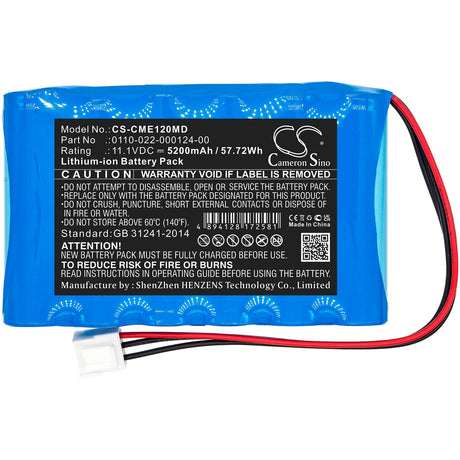 11.1V, Li-ion, 5200mAh, Medical battery fits Comen, 0110-022-000124-00, Cm-1200a Ecg, 57.72Wh Medical Cameron Sino Technology Limited (Medical)