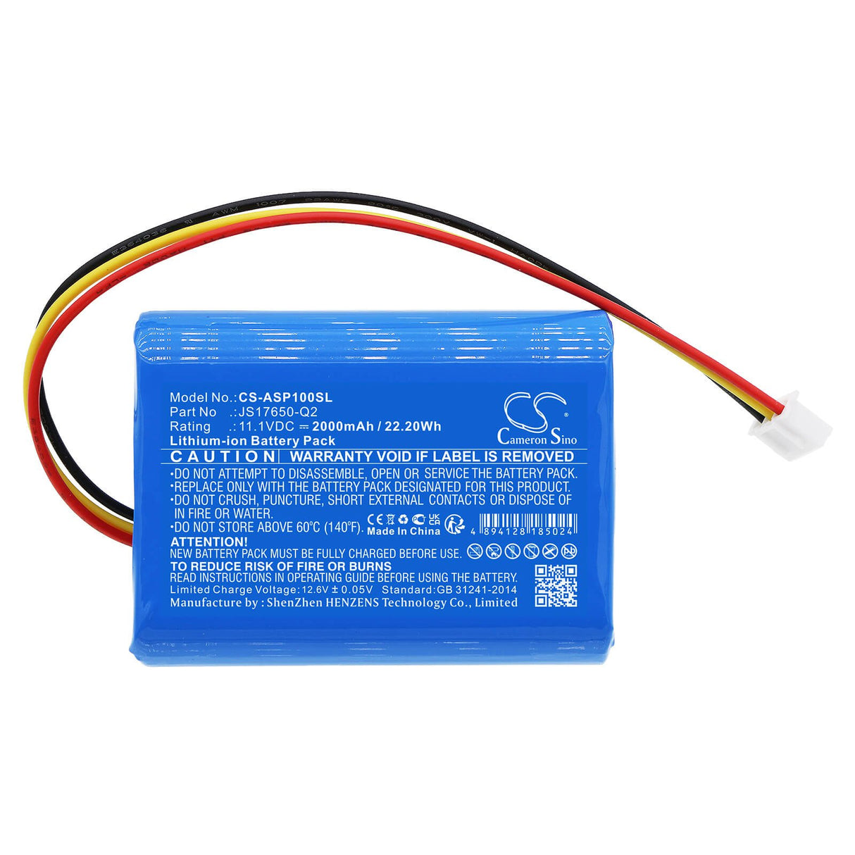 11.1V, Li-ion, 2000mAh, Speaker battery fits Ar, Awsbt10, Awsbt10bk, 22.20Wh Speaker Cameron Sino Technology Limited