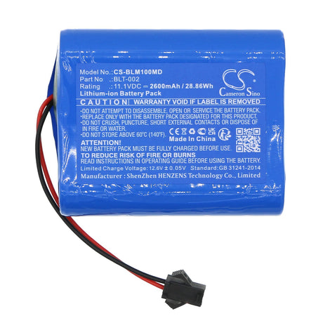 11.1V, Li-ion, 2600mAh, Medical battery fits Biolight, Blt-002, Blt M1000, 28.86Wh Medical Cameron Sino Technology Limited (Medical)