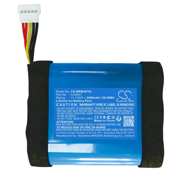 11.1V, Li-ion, 2600mAh, Speaker battery fits Marshall, Middleton, 28.86Wh Speaker Cameron Sino Technology Limited