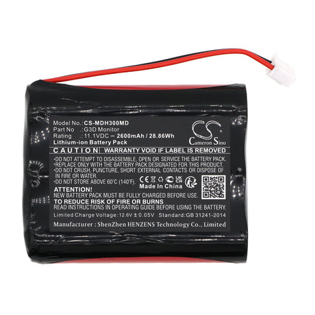 11.1V, Li-ion, 2600mAh, Medical battery fits Meditech, G3d Monitor, 28.86Wh Medical Cameron Sino Technology Limited (Medical)