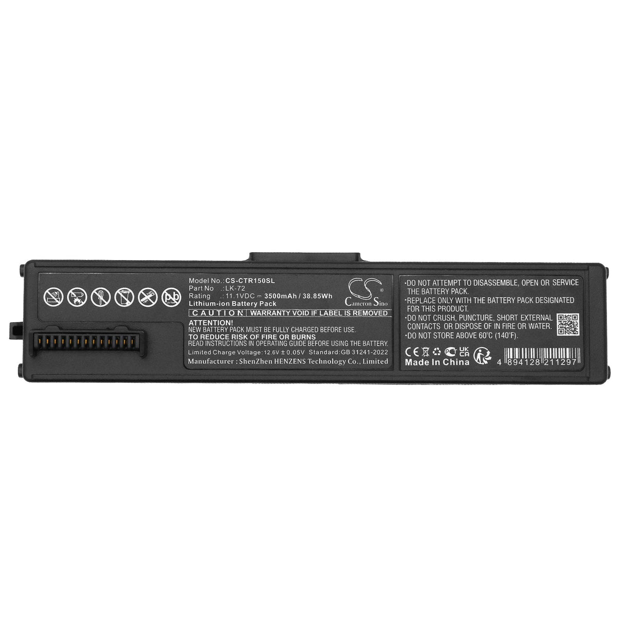 11.1V, Li-ion, 3500mAh, Printer battery fits Canon, Pixma Tr150 Portable Printer, 38.85Wh Printer Cameron Sino Technology Limited