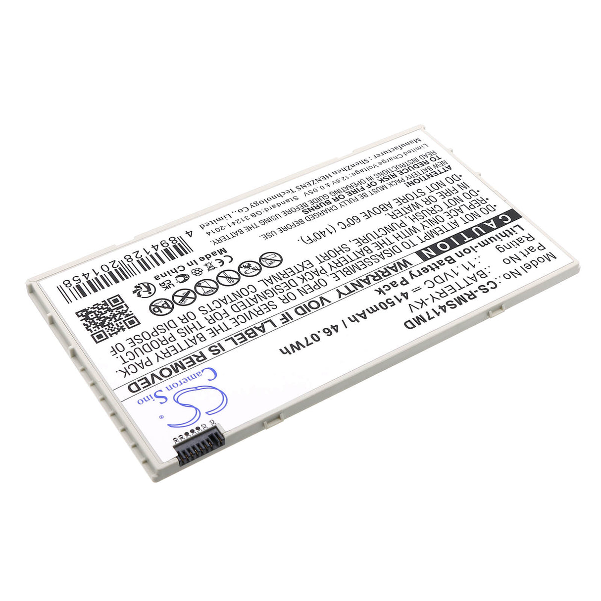 11.1V, Li-ion, 4150mAh, Medical battery fits Iray, Battery-kv, Mars1417v, Mars1417v Flat Panel Detector, 46.07Wh Medical Cameron Sino Technology Limited (Medical)