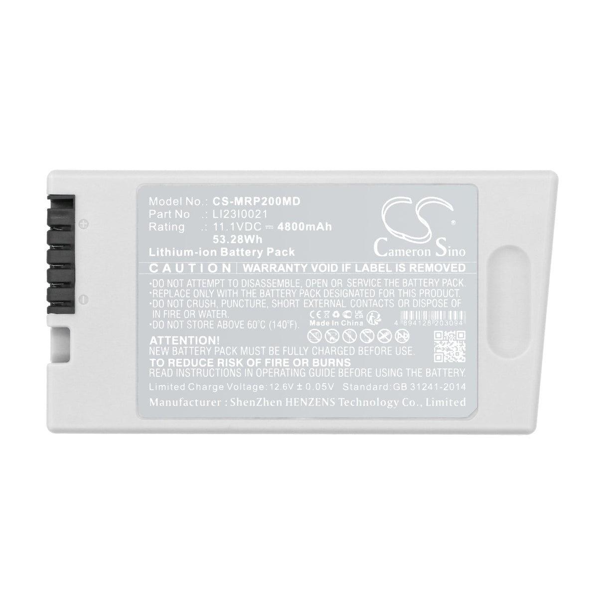 11.1V, Li-ion, 4800mAh, Medical battery fits Mindray, 0146-00-0091-01, Dp-10, Dp-10vet, 53.28Wh Medical Cameron Sino Technology Limited (Medical)