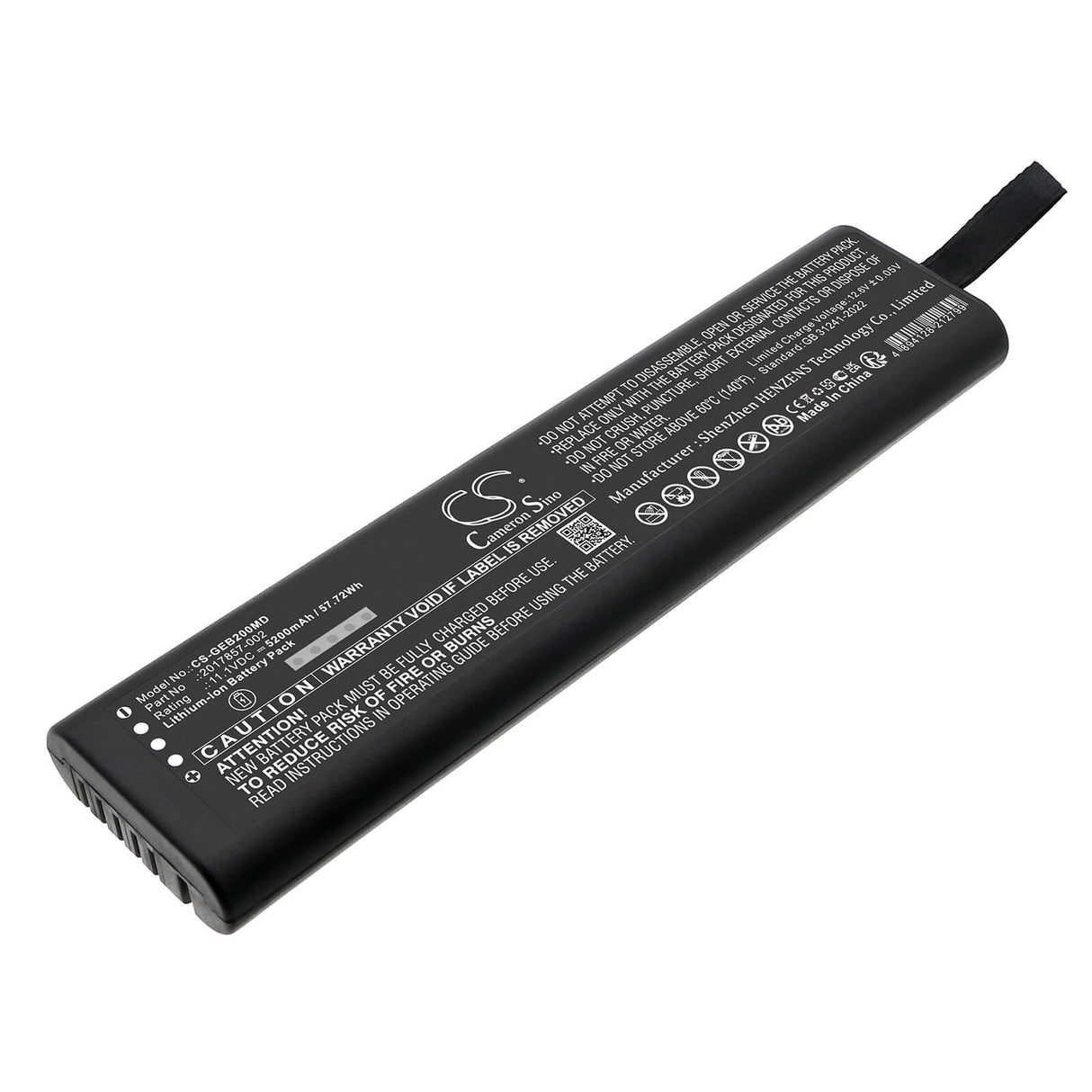 11.1V, Li-ion, 5200mAh, Medical battery fits Ge, B20 Healthcare, B30 Healthcare, 57.72Wh Medical Cameron Sino Technology Limited (Medical)