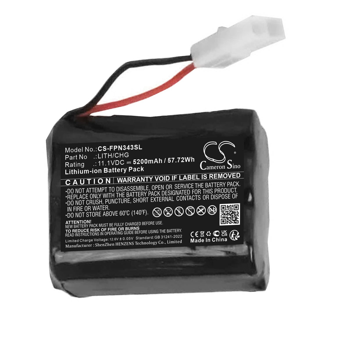 11.1V, Li-ion, 5200mAh, Sports & Outdoors battery fits Foxpro, Lith/chg, Banshee, Cs24, 57.72Wh Sports & Outdoors Cameron Sino Technology Limited