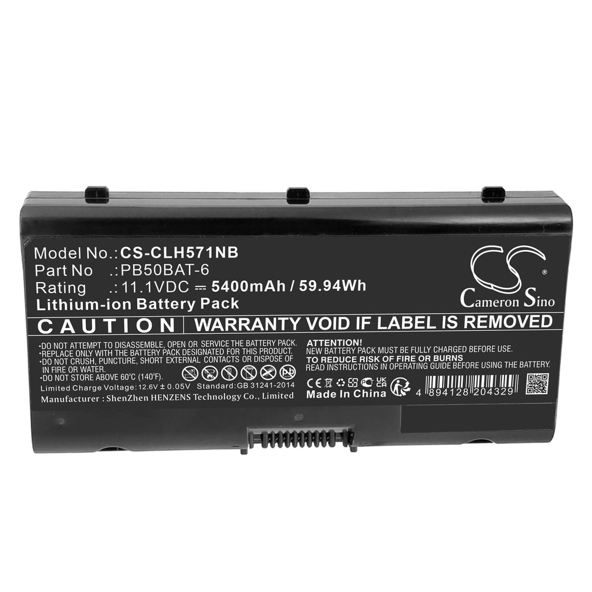 11.1v, Li-ion, 5400mah, Battery Fits Mx-756, 59.94wh Notebook, Laptop Cameron Sino Technology Limited