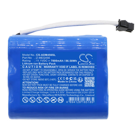 11.1V, Li-ion, 7800mAh, Lighting battery fits American Dj, Z-meg456, Mega Qplus Go, 86.58Wh Lighting & Studio Cameron Sino Technology Limited