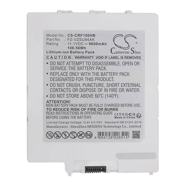 11.1V, Li-ion, 9600mAh Notebook, Laptop Battery fits Panasonic & Leica FZ-VZSU84AK, Cs35 Controller, 106.56Wh Notebook, Laptop Cameron Sino Technology Limited