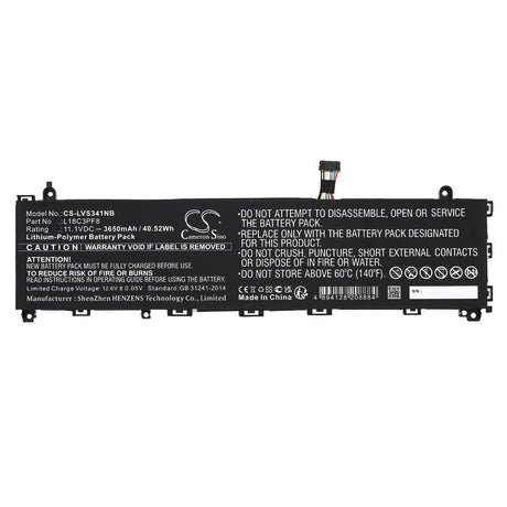 11.1V, Li-Polymer, 3650mAh, Notebook, Laptop battery fits Lenovo, Ideapad S340-13, Ideapad S340-13iml, 40.52Wh Notebook, Laptop Cameron Sino Technology Limited
