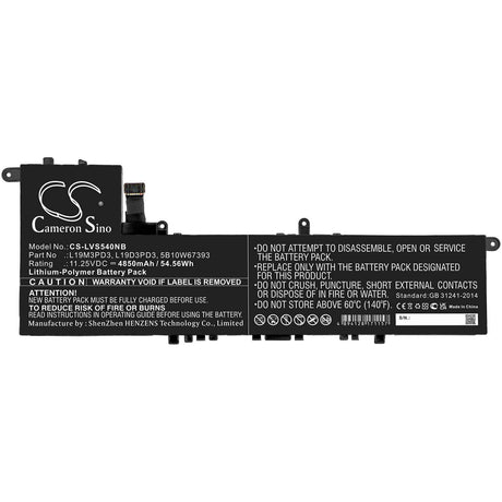 11.25v, Li-polymer, 4850mah, Battery Fit's Lenovo, Ideapad S540 13are, Ideapad S540 13iml, Ideapad S540-13, 54.56wh Notebook, Laptop Cameron Sino Technology Limited   