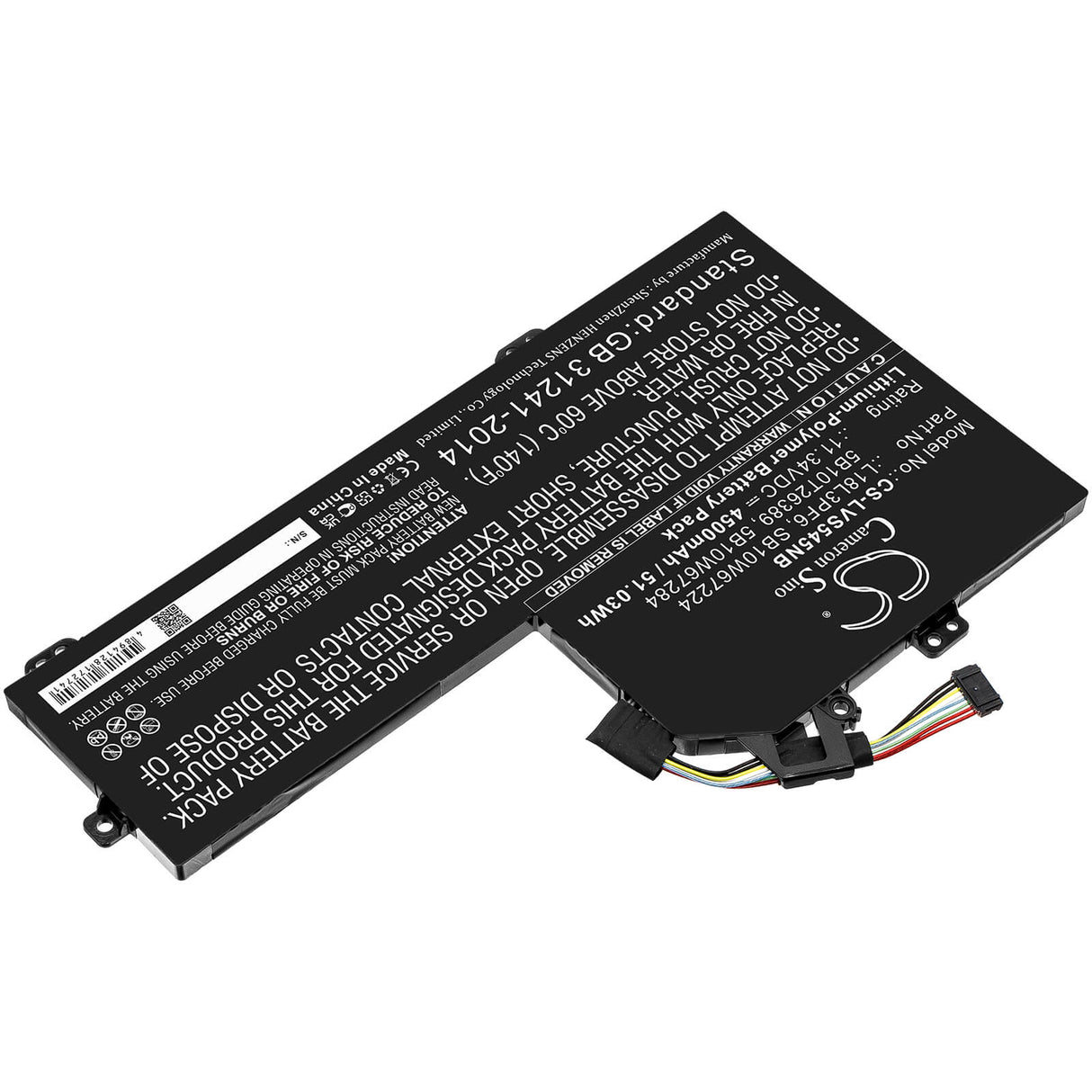 11.34v, 4500mah, Li-polymer Battery Fit's Lenovo, Ideapad S540-15iwl, Ideapad S540-15iwl Gtx, 51.03wh Notebook, Laptop Cameron Sino Technology Limited   