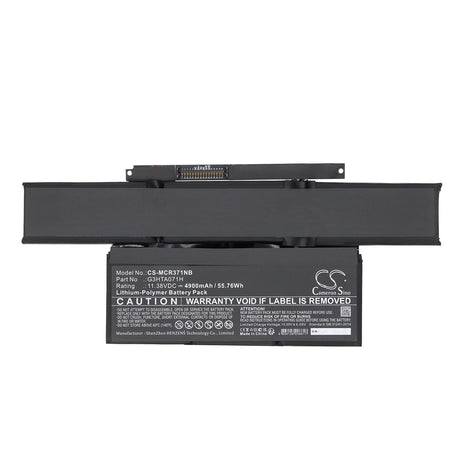 11.38V, Li-Polymer, 4900mAh, Notebook, Laptop battery fits Microsoft, Surface Laptop Studio 1964, Surface Laptop Studio 1964 14., 55.76Wh Notebook, Laptop Cameron Sino Technology Limited