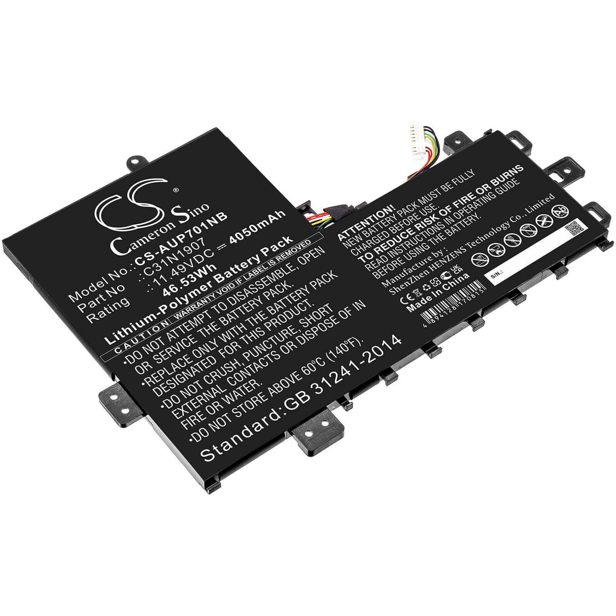 11.49v, Li-polymer, 4050mah, Battery Fit's Asus, Business P1701da, Business P1701da-au017r, Business P1701fa, 46.53wh Notebook, Laptop Cameron Sino Technology Limited   
