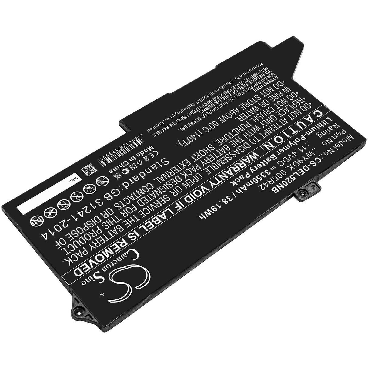 11.4v, 3350mah, Li-polymer Notebook Battery Fit's Dell, Latitude 5420, Latitude 5520, 38.19wh Notebook, Laptop Cameron Sino Technology Limited   