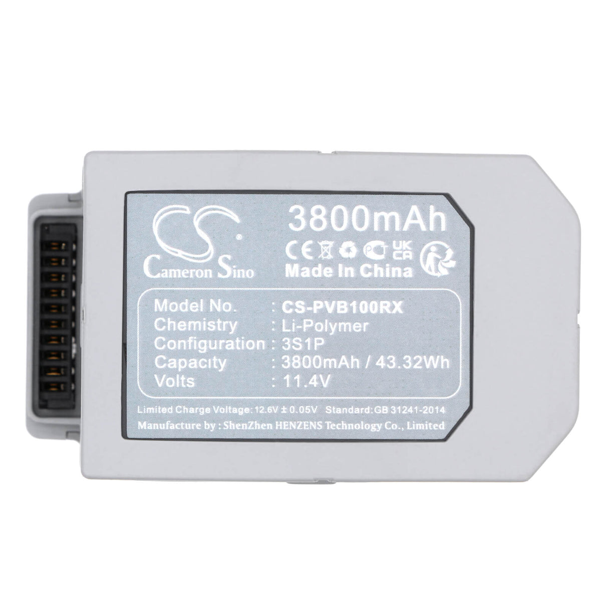 11.4V, Li-Polymer, 3800mAh, Drones battery fits Powervision, Pemib10, Poweregg X, 43.32Wh Drones Cameron Sino Technology Limited