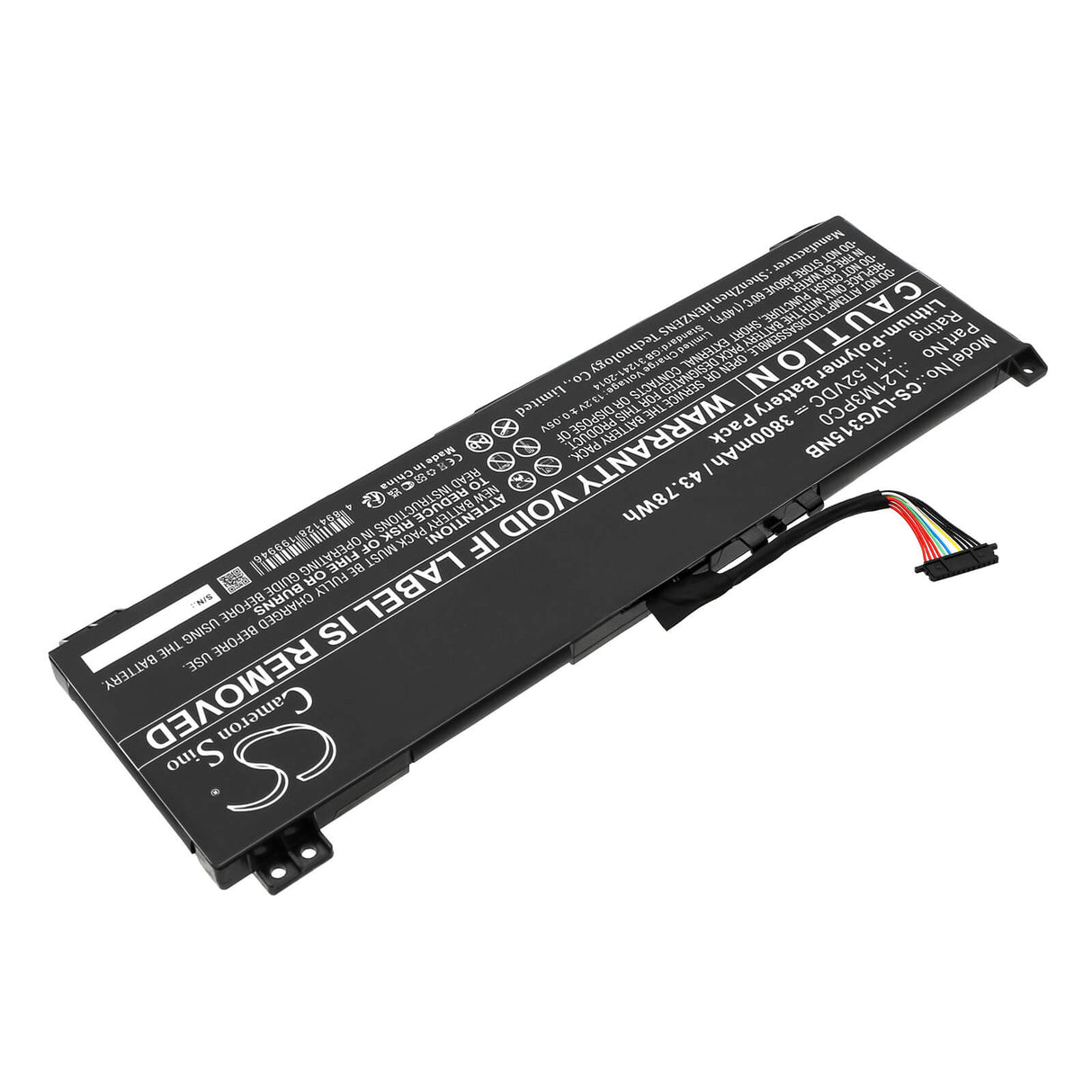 11.52V, Li-Polymer, 3800mAh, Battery fits Lenovo, Ideapad Gaming 3 15arh7 82sb00, Ideapad Gaming 3 15arh7 82sb00, 43.78Wh Notebook, Laptop Cameron Sino Technology Limited