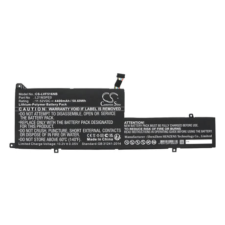 11.52V, Li-Polymer, 4400mAh, Notebook Battery fits Lenovo, Ideapad Flex 5 14abr8 82xx000d, Ideapad Flex 5 14abr8 82xx000v, 50.69Wh Notebook, Laptop Cameron Sino Technology Limited