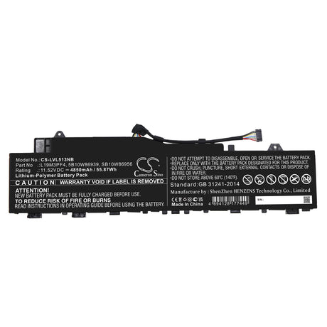 11.52v, Li-polymer, 4850mah, Battery Fits Lenovo, Ducati 5 82es000dau, Ideapad 5 14are05, 55.87wh Notebook, Laptop Cameron Sino Technology Limited   